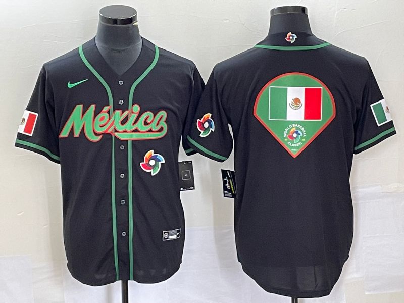 Men 2023 World Cub Mexico Blank Black Nike MLB Jersey11->more jerseys->MLB Jersey
